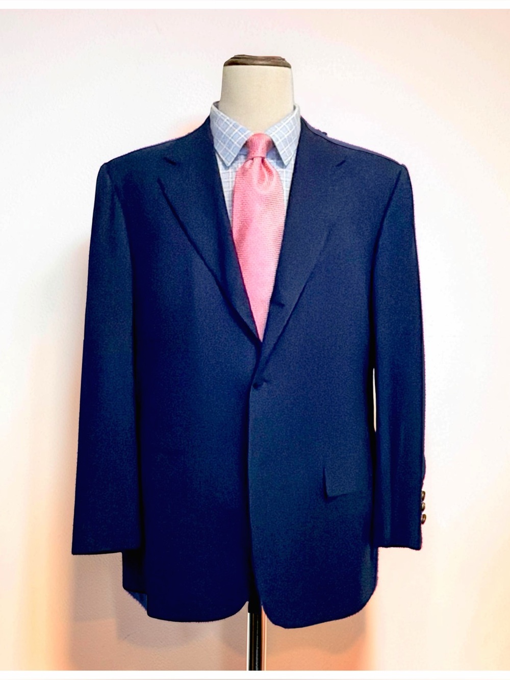 Bijan Men’s Navy Micro-Check Suit | Super 100’s Wool | Luxury Italian Tailoring